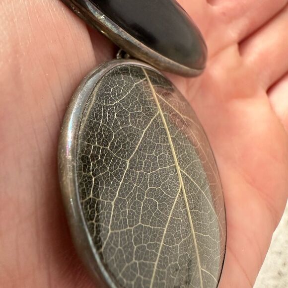 Vintage Sterling Silpeda Soursop Leaf Pendant - Picture 4 of 6